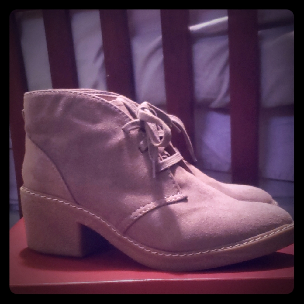 Faux suede ankle booties by Merona. Comes with box